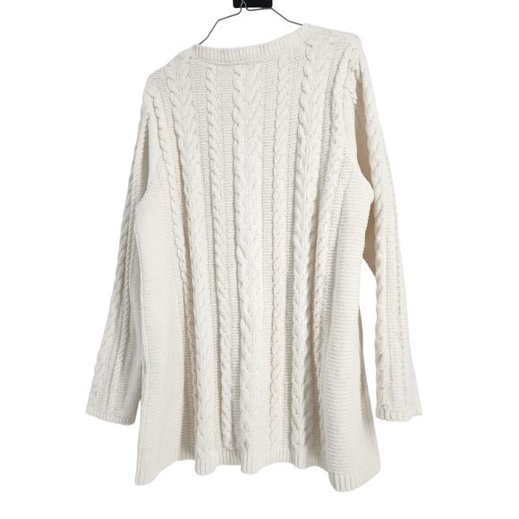 J Jill Cream Cable Knit Sweater - Women's Size Large - Picture 2 of 3